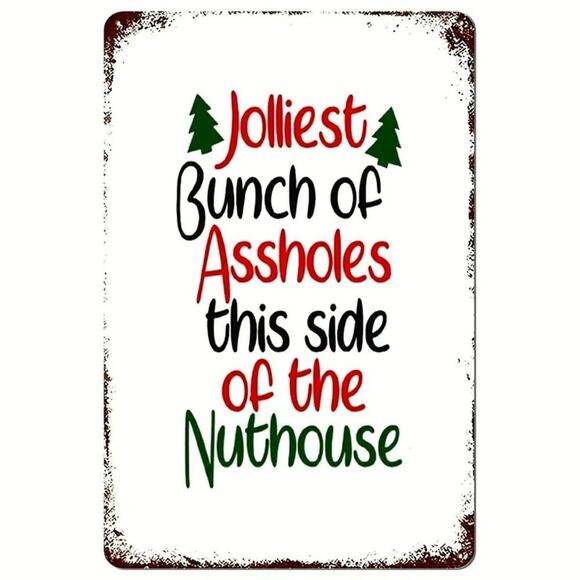 Vintage Inspired Tin Wall Sign 'Jolliest Bunch' - Picture 1 of 4